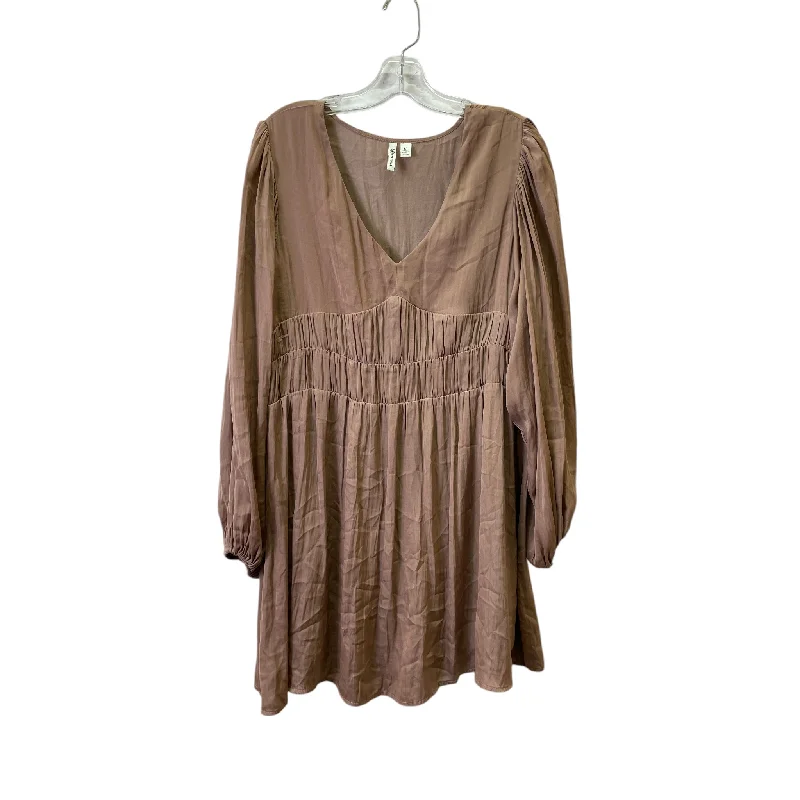 Instant Savings Dress Casual Short By Versona In Tan, Size:M