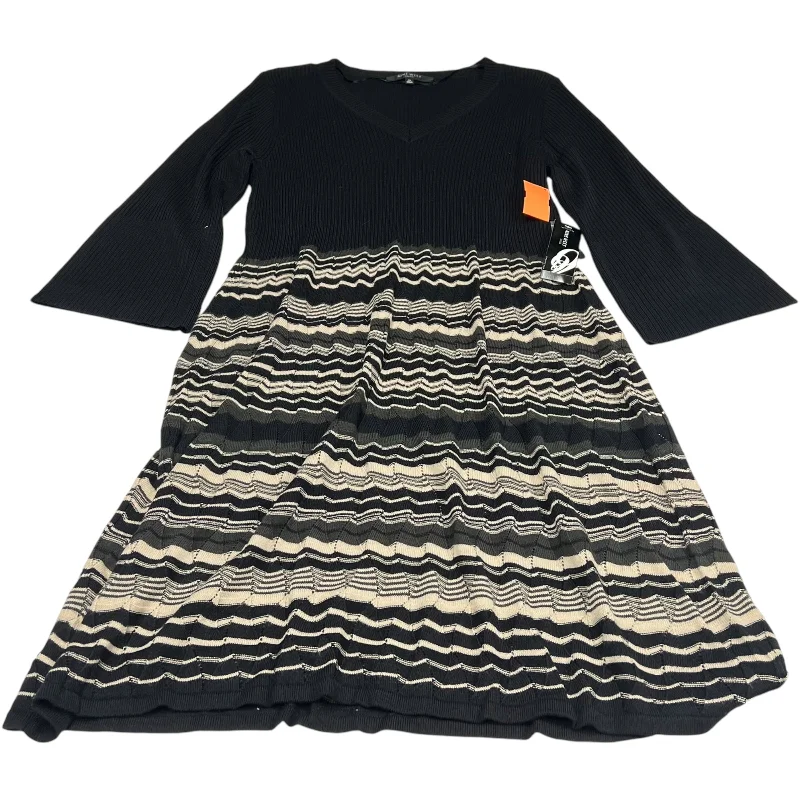 Exclusive Access Dress Casual Short By Nine West In Black & Cream, Size: 2x
