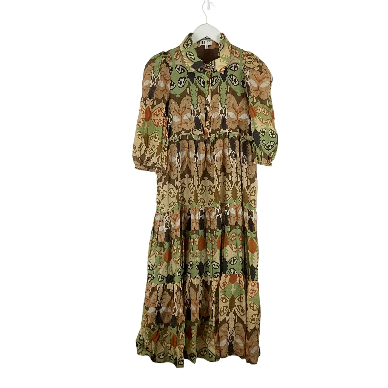 Weekend Special Dress Casual Maxi By Tcec In Brown & Green, Size: S