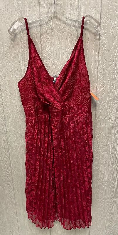Deal Frenzy Dress Casual Short By Shein In Maroon, Size: 3x