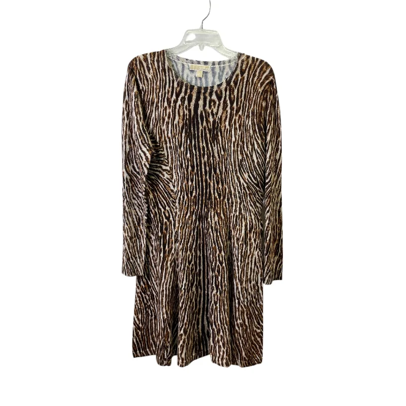 Factory Direct Sale Dress Casual Midi By Michael By Michael Kors In Animal Print, Size:L