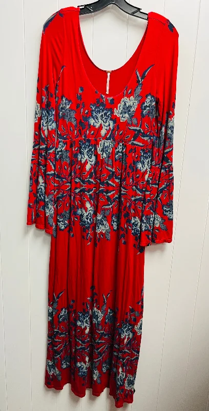 While Supplies Last Dress Casual Maxi By Free People In Blue & Red, Size: M