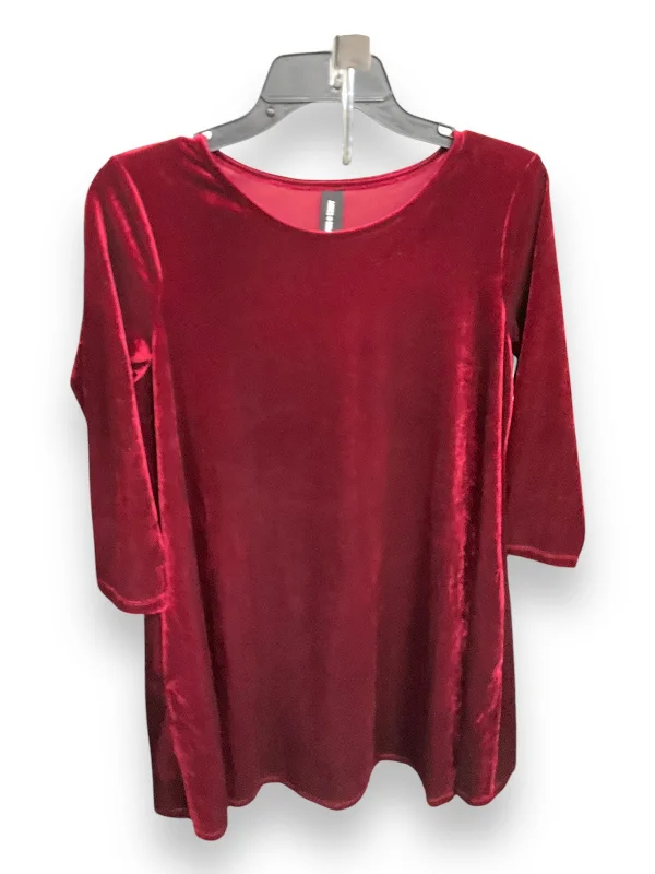 Super Sale Dress Casual Midi By Agnes & Dora In Maroon, Size: L