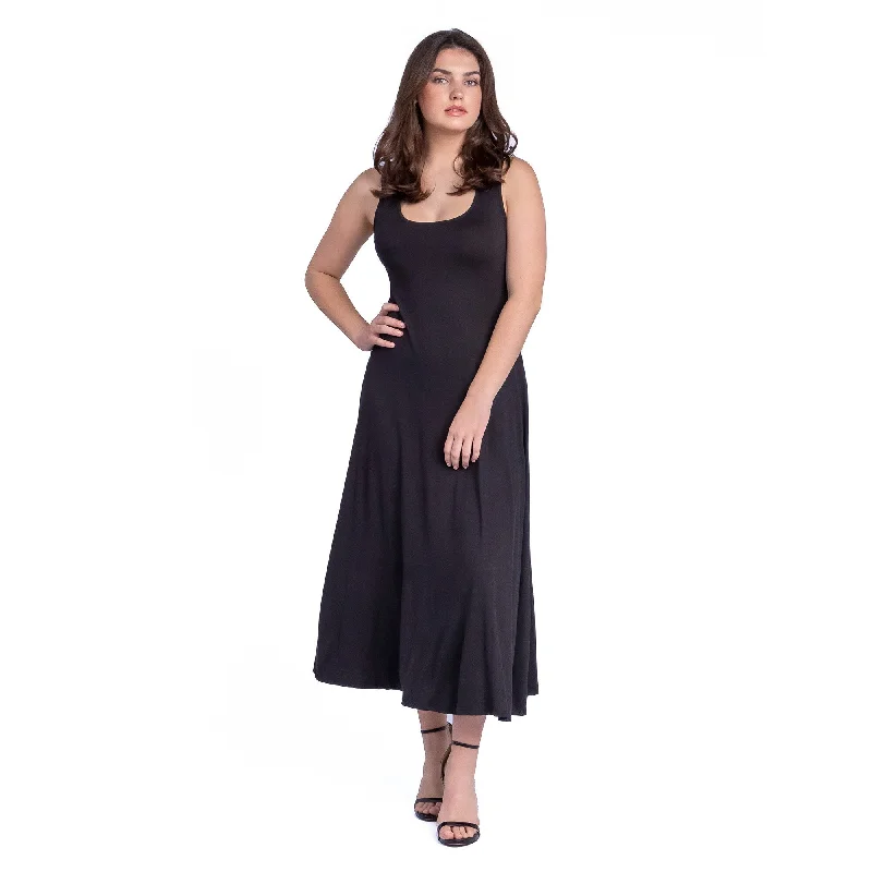 Special Price 24seven Comfort Apparel Slim Fit A Line Sleeveless Maxi Dress