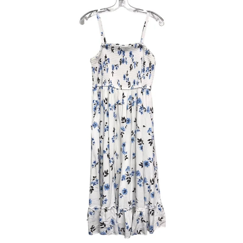 Great Deals Dress Casual Midi By Torrid In Blue & White, Size:2