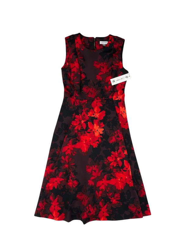 Lowest Prices Dress Party Long By Calvin Klein In Black & Red, Size: 8