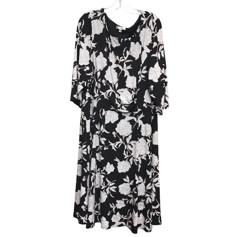 Bargain Bin Dress Party Midi By Sandra Darren In Floral Print, Size:2X
