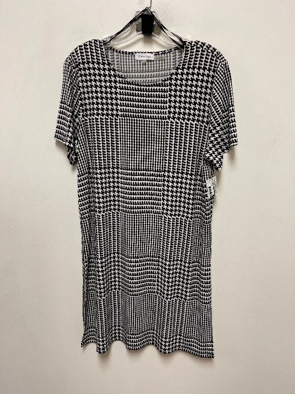 Friends and Family Sale Dress Casual Short By Calvin Klein In Black & Cream, Size: L