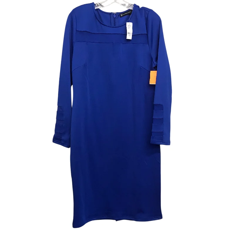 Markdowns Dress Casual Midi By New York And Co In Blue, Size:L