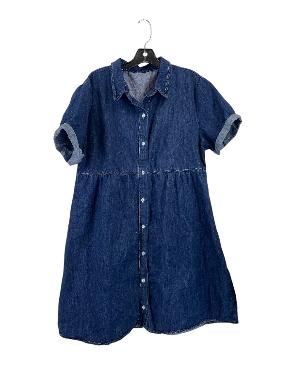 Savings Spectacular Dress Casual Short By Clothes Mentor In Blue Denim, Size: Xl