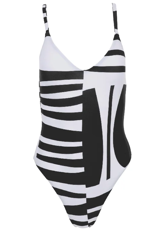 Special Buy Tulum High Leg One-Piece - Modern Abstract