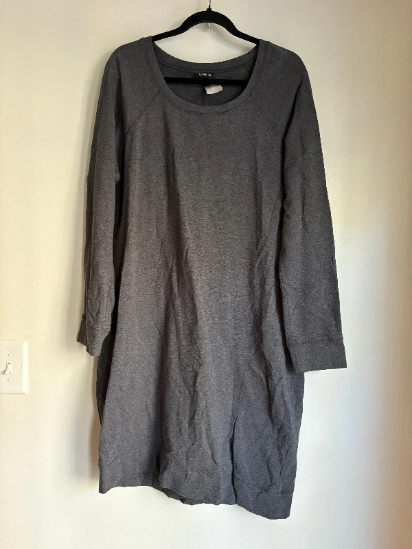 Markdown Madness Dress Casual Midi By Torrid In Grey, Size: 1x