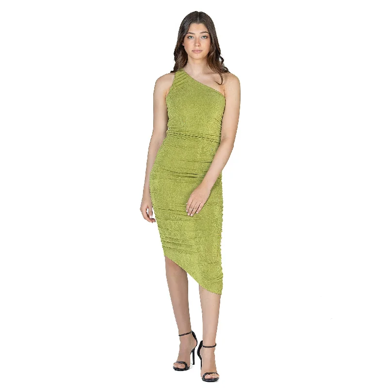 Today’s Deal 24seven Comfort Apparel Womens One Shoulder Ruched Bodycon Dress