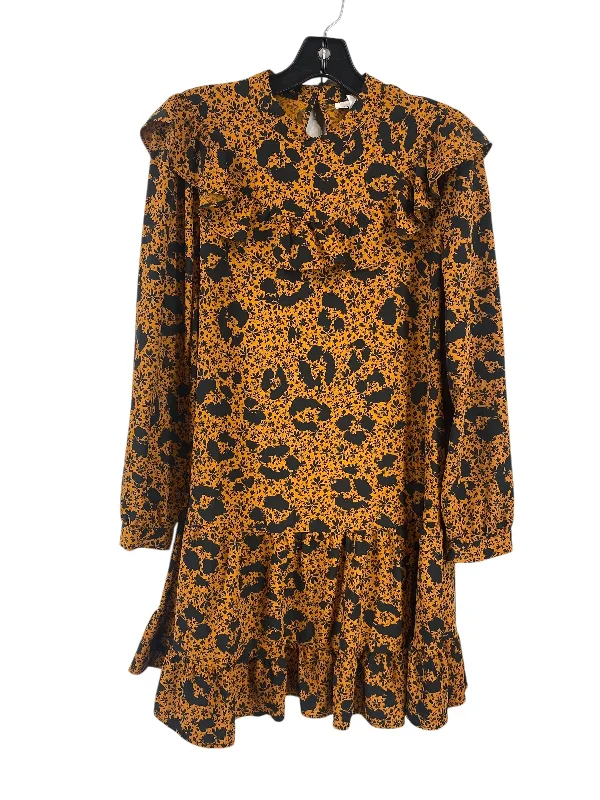 Get It Before It’s Gone Dress Casual Midi By Topshop In Orange, Size: M