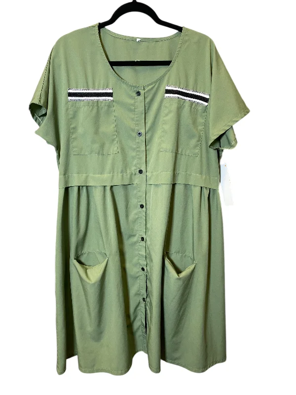 Year-End Sale Dress Casual Midi By Cmc In Green, Size: Xxl