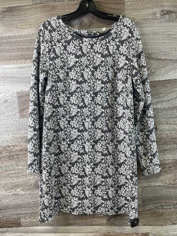 Warehouse Sale Dress Casual Midi By Loft In Grey & White, Size: M