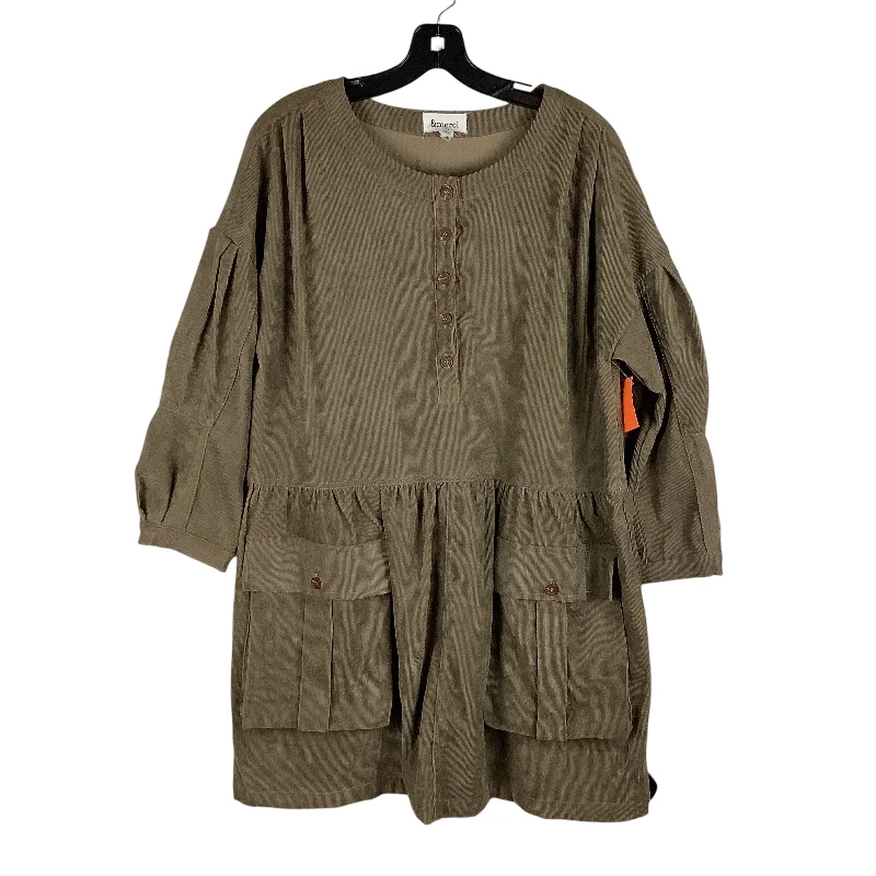 Get It Before It’s Gone Dress Casual Midi By Cmc In Brown, Size: M