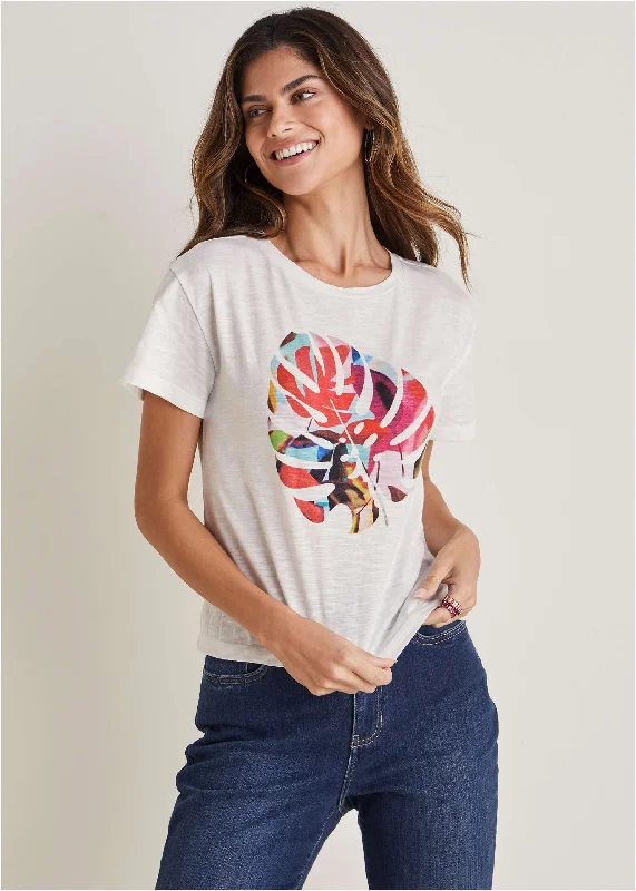 Lowest Price Palm Leaf Graphic Tee - Off White