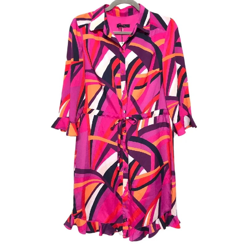 Warehouse Sale Dress Casual Short By Trina Turk In Orange & Pink, Size: Xs