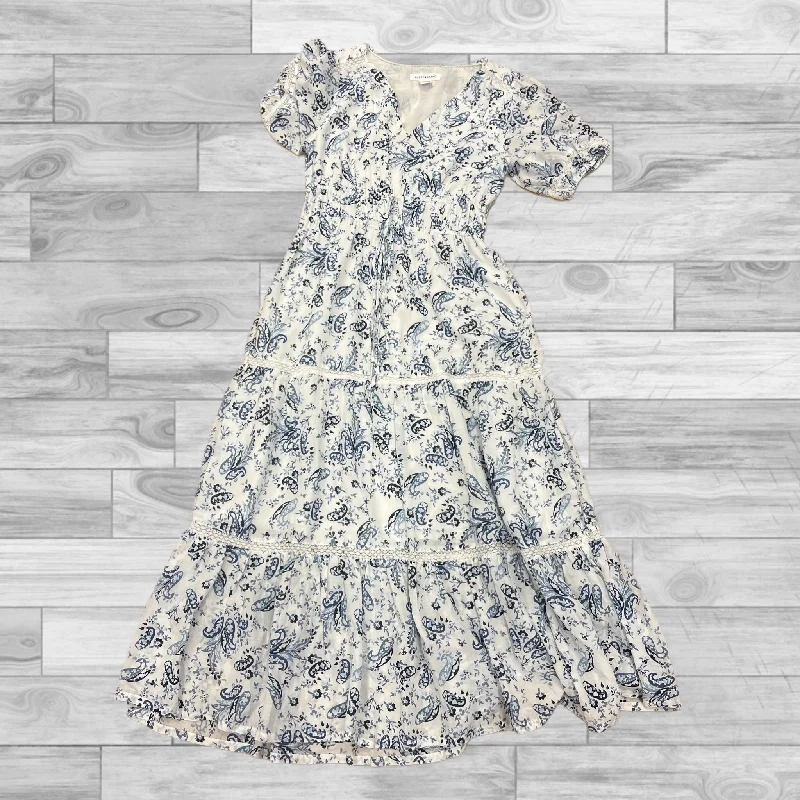 Don’t Miss Out Dress Casual Maxi By Lucky Brand In Blue & White, Size: S