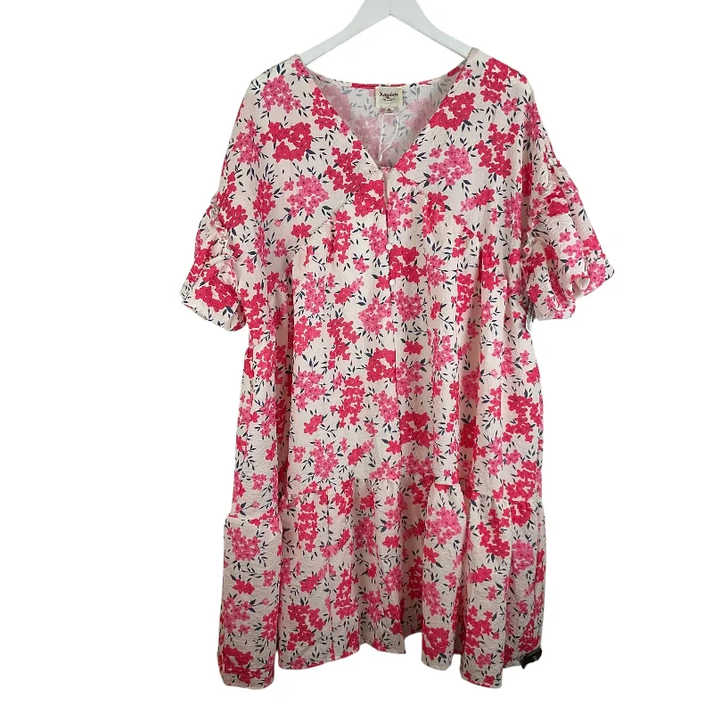 Clearance Items Dress Casual Midi By Hayden La In Pink & White, Size: Xxl