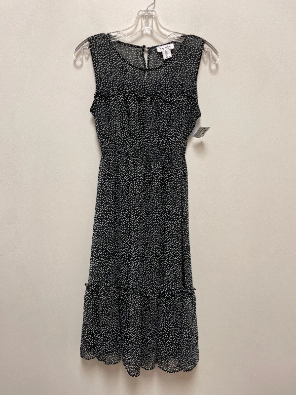 Discount Deals Dress Casual Midi By Nicole Miller In Black & White, Size: S