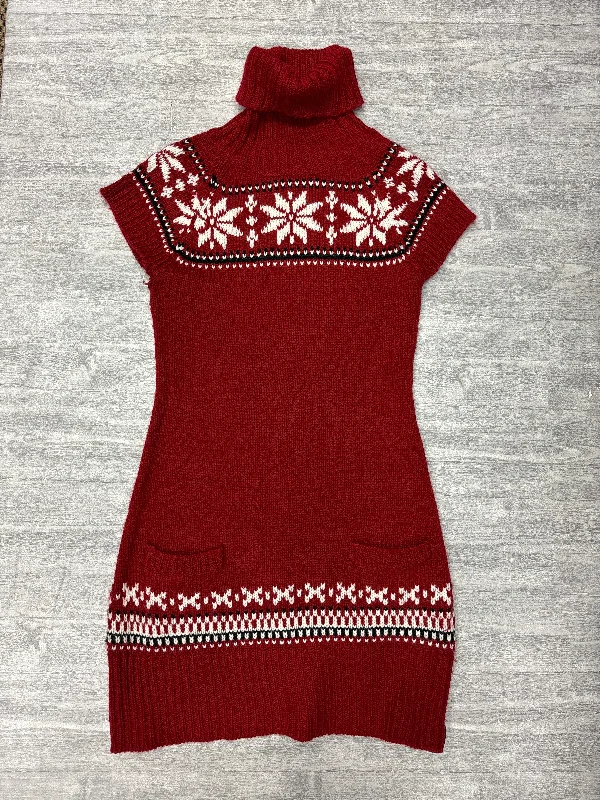 Epic Deals Dress Sweater By Say What In Red & White, Size: L