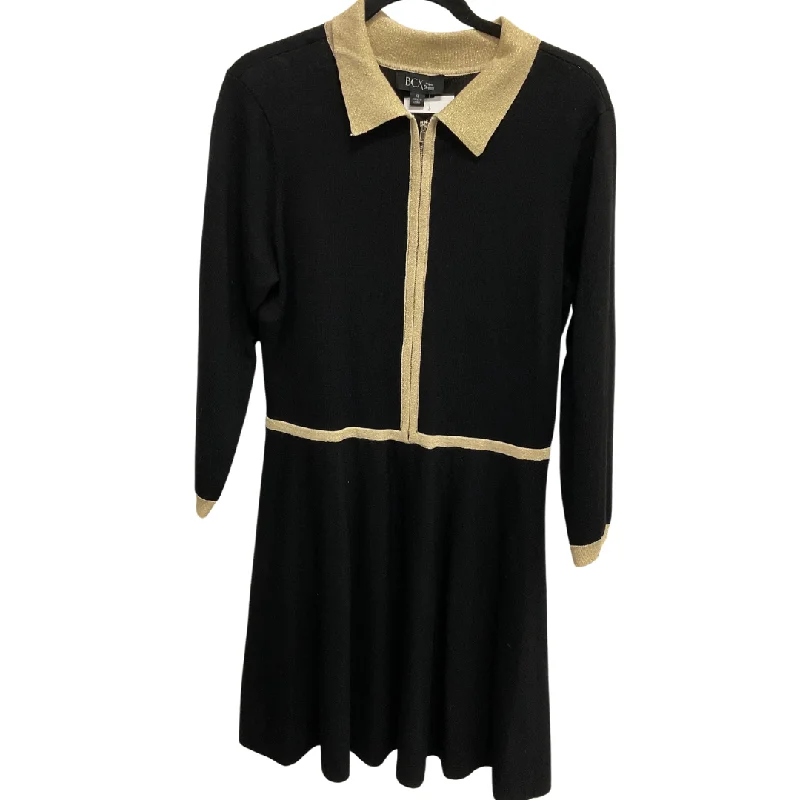 Final Sale Dress Sweater By Bcx In Black & Gold, Size: Xl
