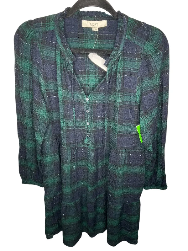 Markdowns Dress Casual Midi By Loft In Blue & Green, Size: S