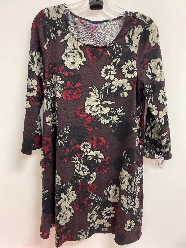 Instant Savings Dress Casual Midi By Clothes Mentor In Black & Purple, Size: S