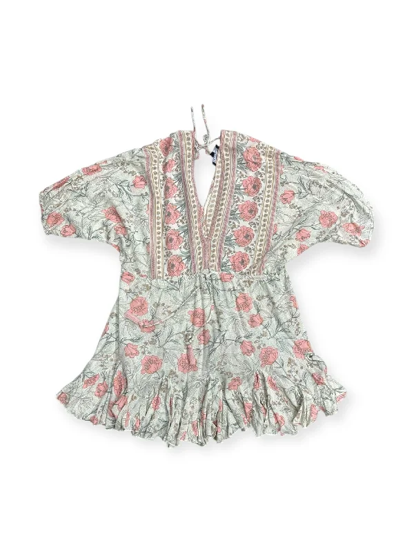 Limited Time Discount Dress Casual Short By Aakaa In Cream & Pink, Size: S