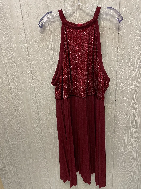 Blowout Sale Dress Casual Short By Shein In Maroon, Size: 3x