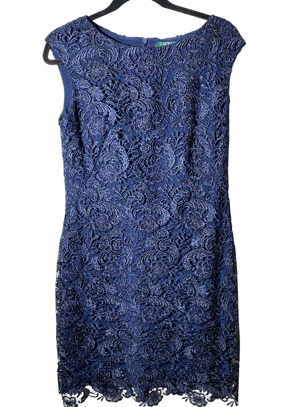 Special Discount Dress Party Midi By Lauren By Ralph Lauren In Navy, Size: 10