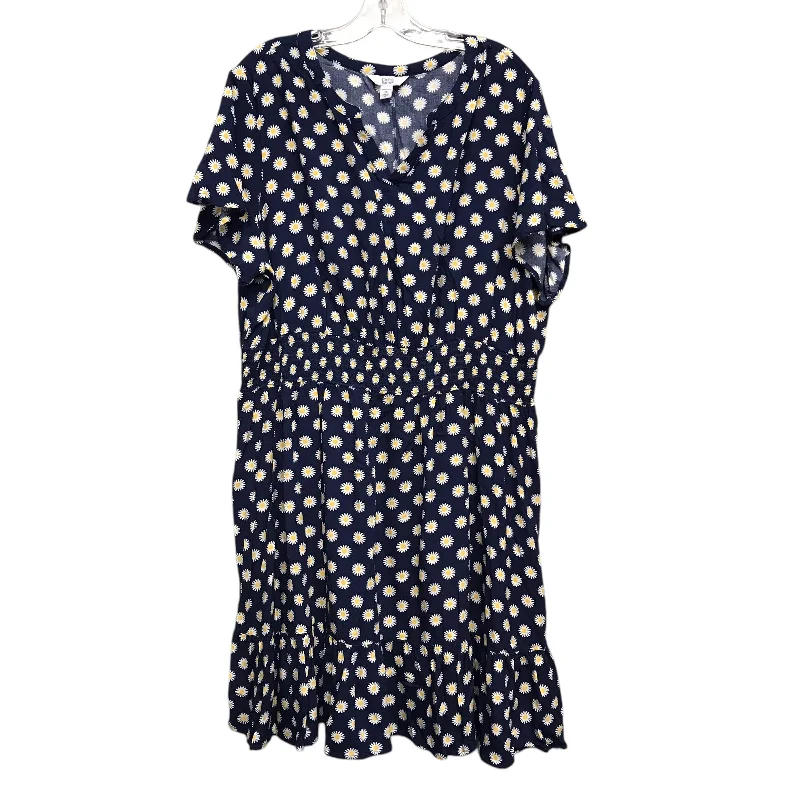 Overstock Sale Dress Casual Short By Croft And Barrow In Floral Print, Size:2X
