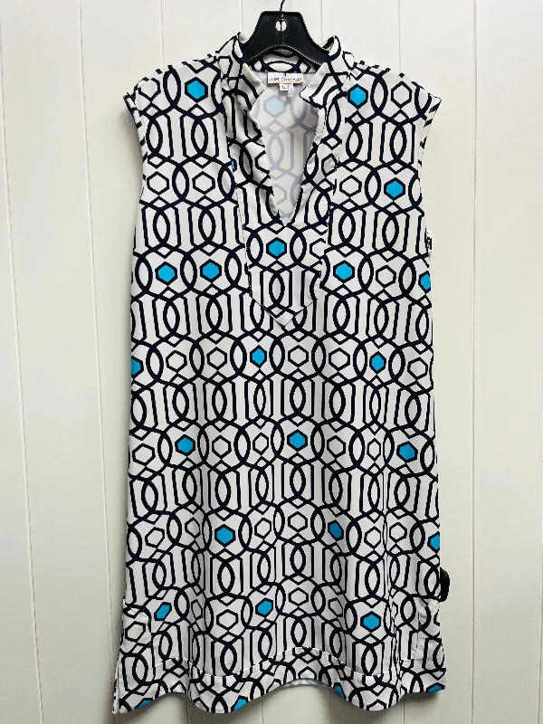 Overstock Dress Casual Short By Jude Connally In Blue & White, Size: L