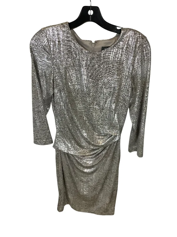 Price Slash Dress Party Midi By Vince Camuto In Silver, Size: 6