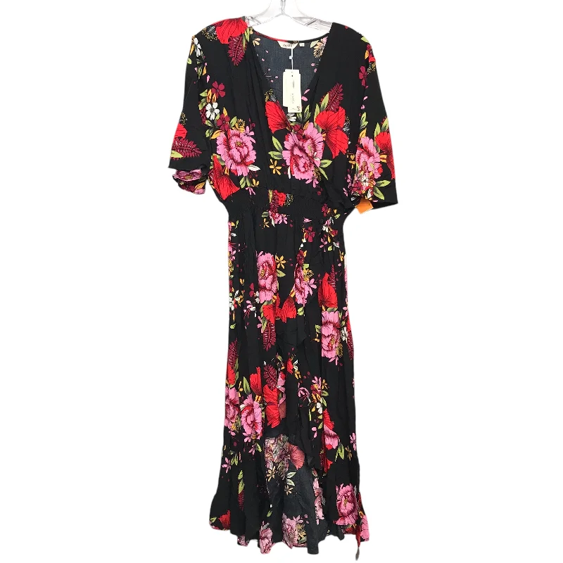 Don’t Miss Out Dress Casual Midi By Kormei In Floral Print, Size:2X