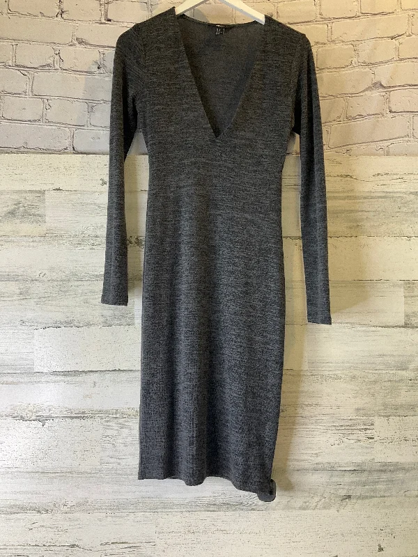 Flash Sale Dress Casual Midi By Forever 21 In Grey, Size: M