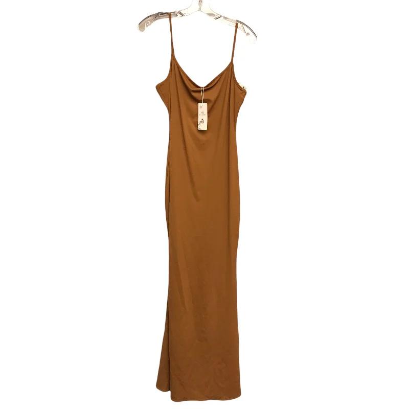 Can't Miss Dress Casual Maxi By Lillusory In Brown, Size:L