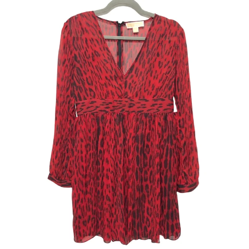 Price Smash Dress Casual Short By Michael By Michael Kors In Black & Red, Size: 6