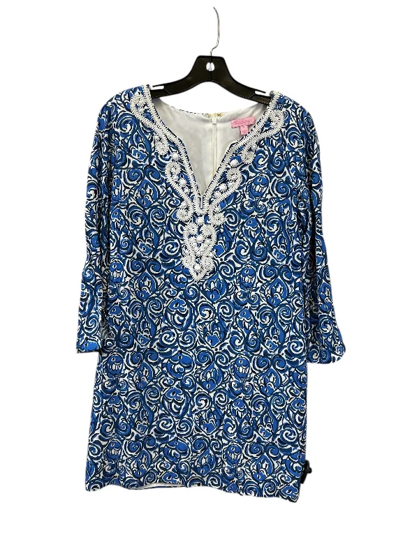 Final Clearance Dress Casual Midi By Lilly Pulitzer In Blue & White, Size: S