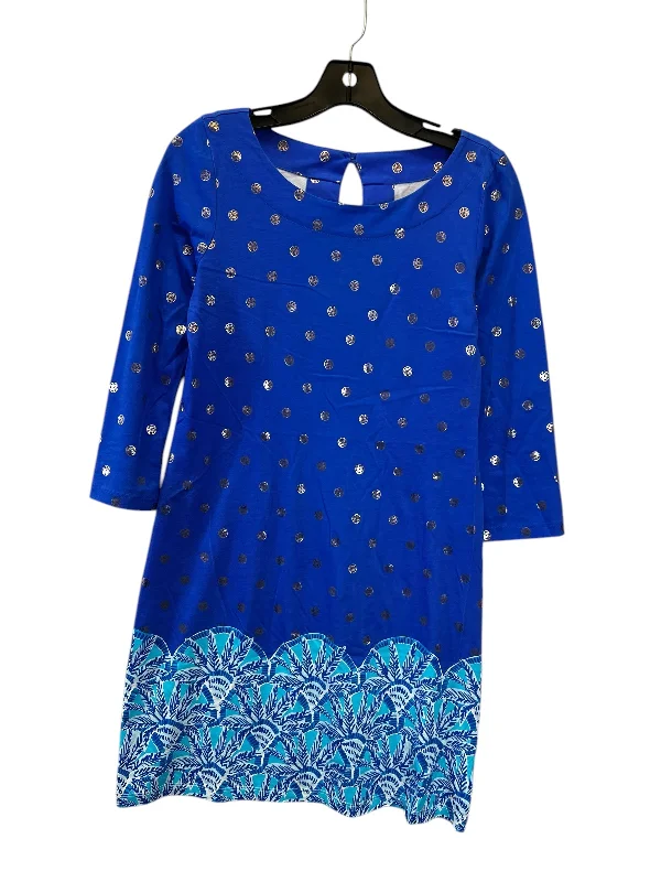 Epic Deals Dress Casual Midi By Lilly Pulitzer In Blue & Gold, Size: Xs