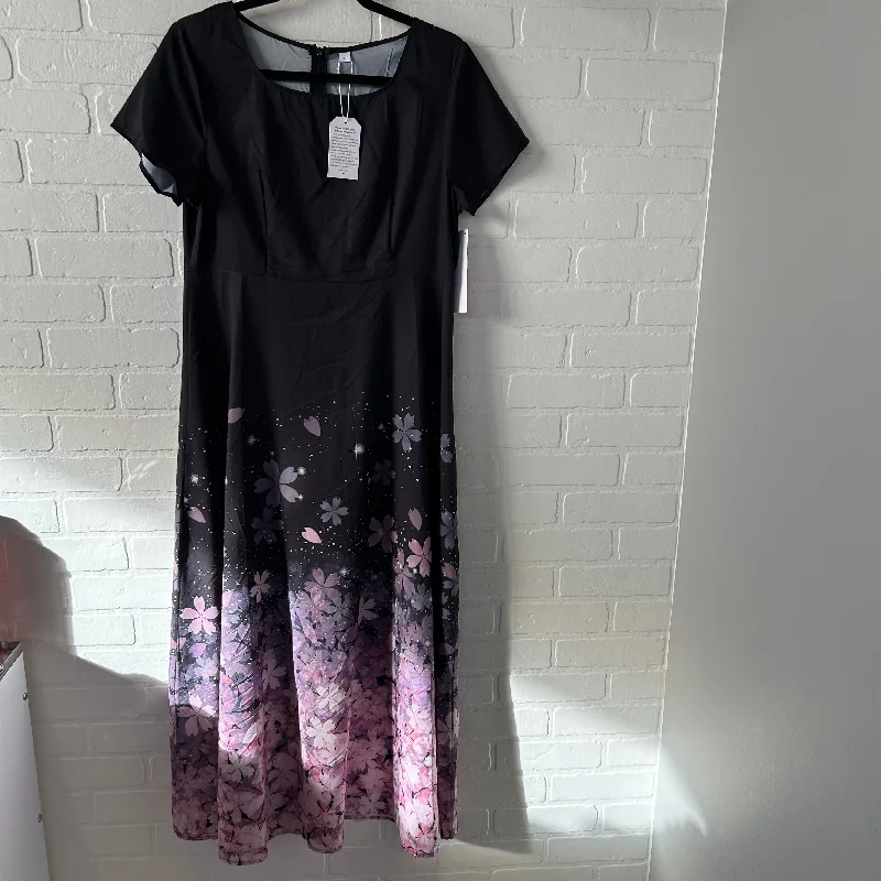 Doorbuster Deal Dress Casual Maxi By Cme In Black & Pink, Size: L