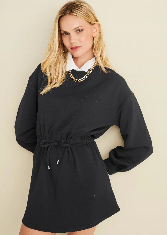Buy More, Save More Double Knit Sleeved Dress - Black