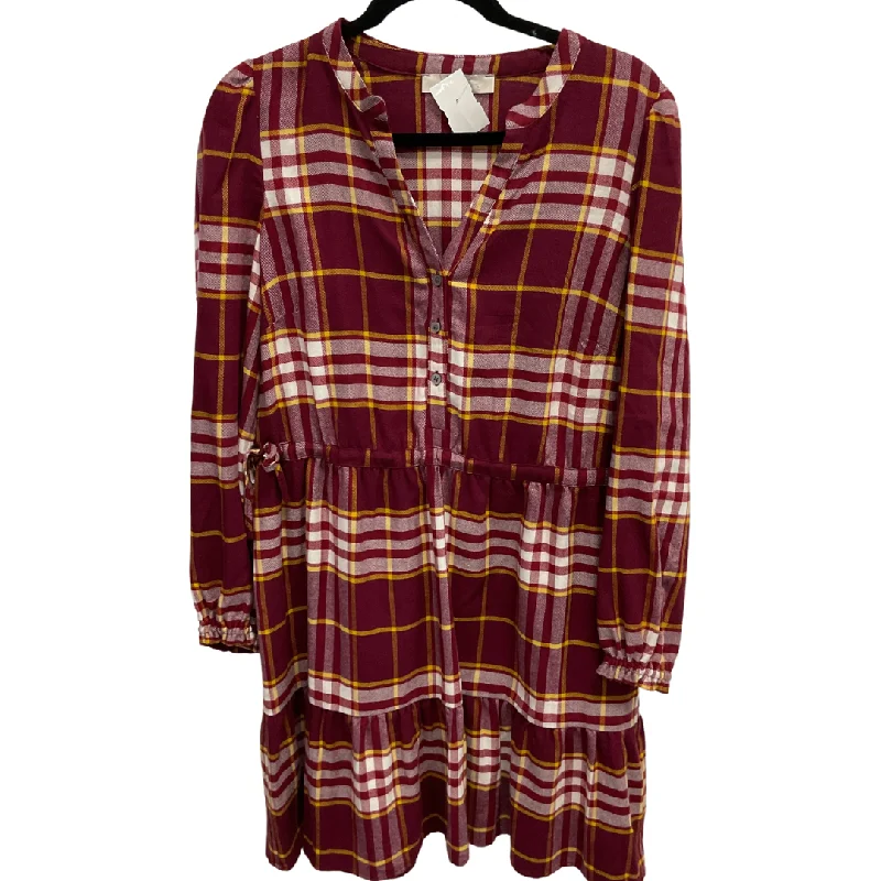 Midnight Sale Dress Casual Short By Loft In Plaid Pattern, Size: M