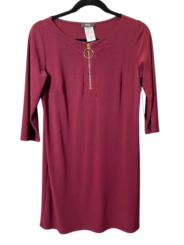 Great Bargains Dress Casual Midi By Msk In Maroon, Size: S