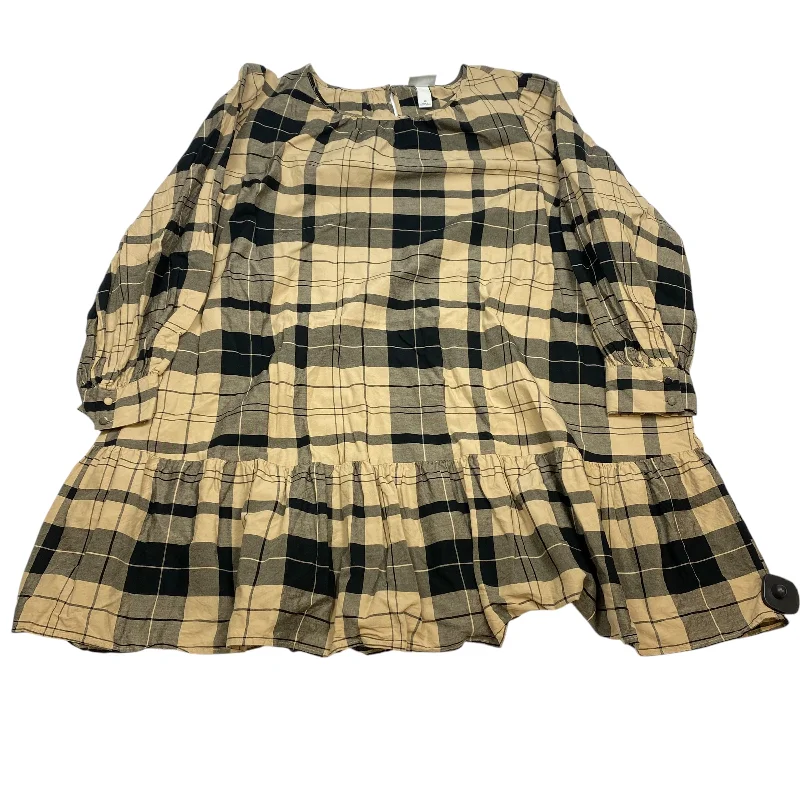 Clearance Items Dress Casual Short By Ava & Viv In Black & Brown, Size: 1x