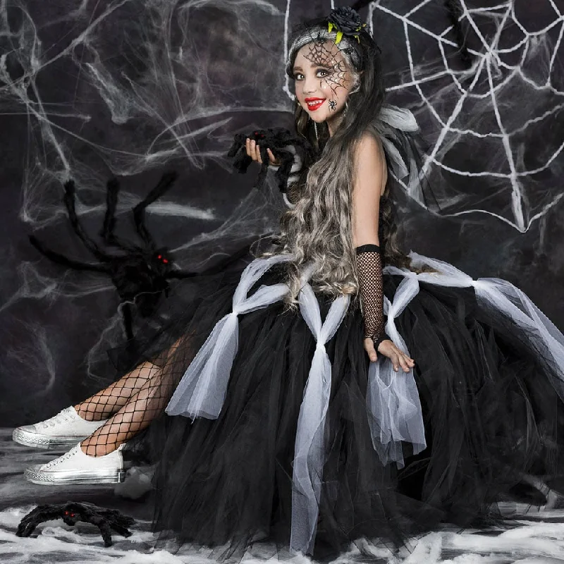 Major Savings Halloween Awakecrm Black Dress For Girls Halloween Costume Tutu Dress Spider Witch Kids Party Dresses Tulle Long Dress Children Cosplay Clothing