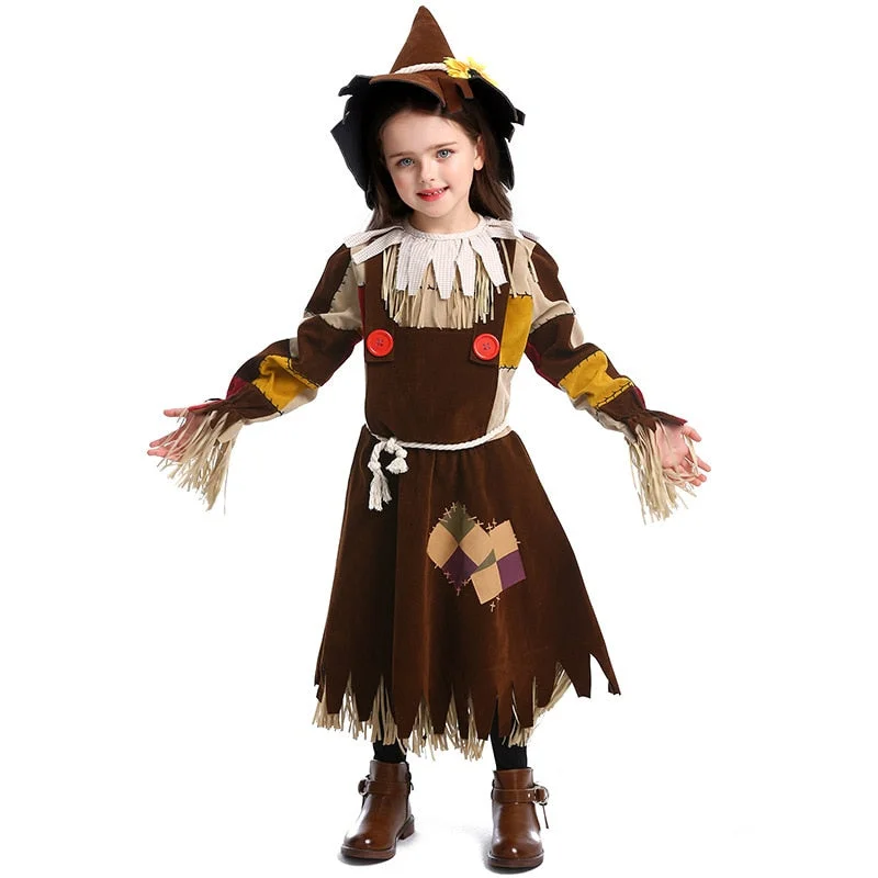 Special Price Halloween Awakecrm Straw Doll Kids Drama Stage Performance Clothes Halloween Party Game Clothes Witch Children's Cosplay Costume Fancy Dress