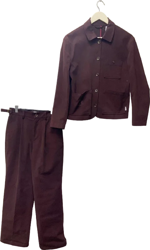 Seasonal Sale Batch Burgundy Jacket and Trousers Set UK S
